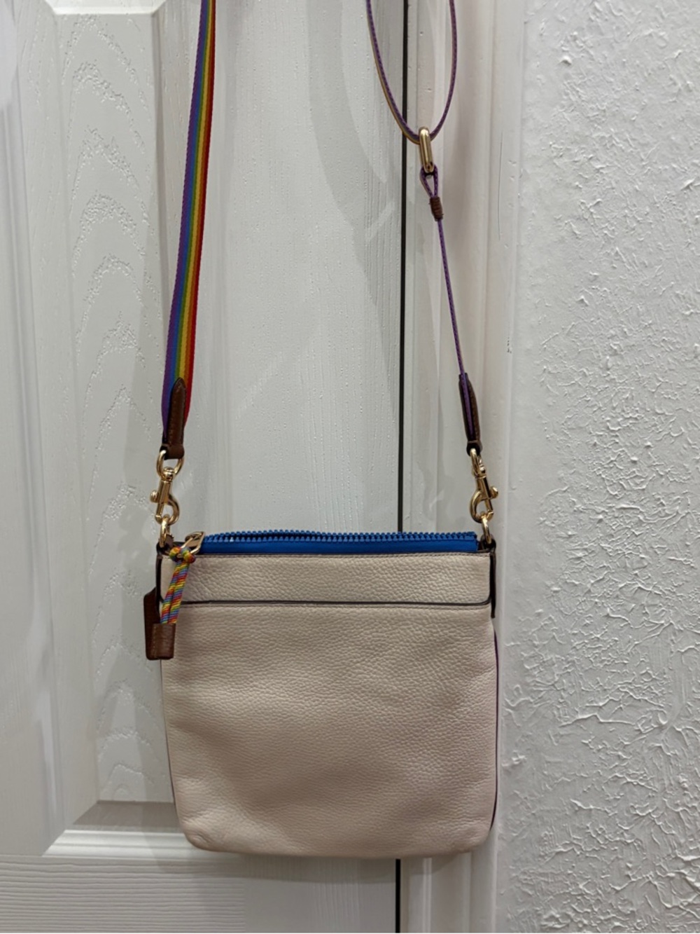 COACH Pride Cream Crossbody with Rainbow Horse & Carriage Logo - Picture 5 of 14